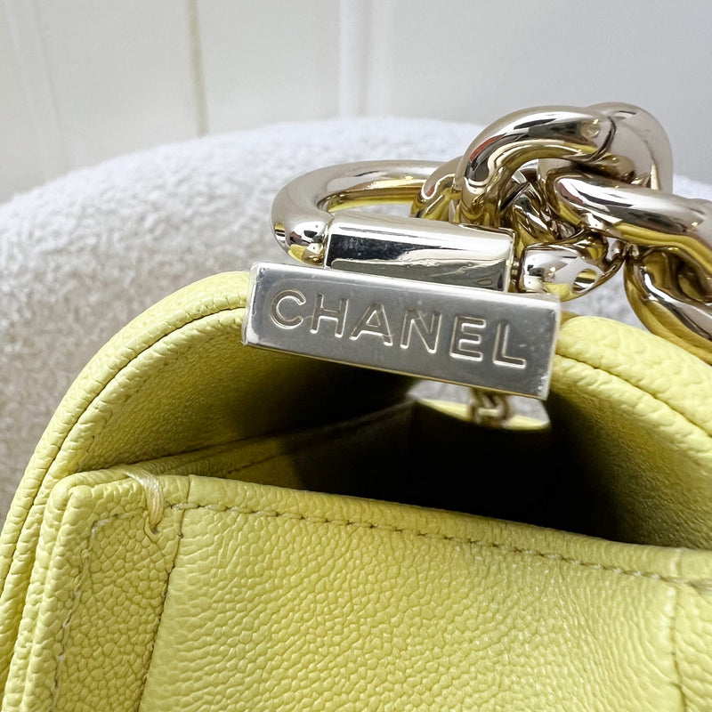 Chanel Small 20cm Boy Flap in Yellow Caviar and LGHW