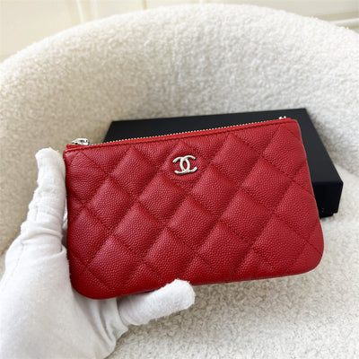 Chanel Classic Mini O-Case in Red Caviar LGHW