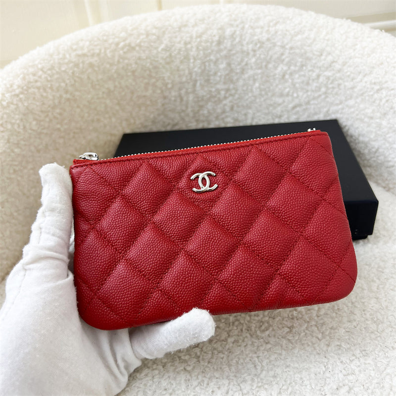 Chanel Classic Mini O-Case in Red Caviar LGHW