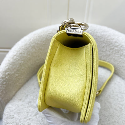Chanel Small 20cm Boy Flap in Yellow Caviar and LGHW
