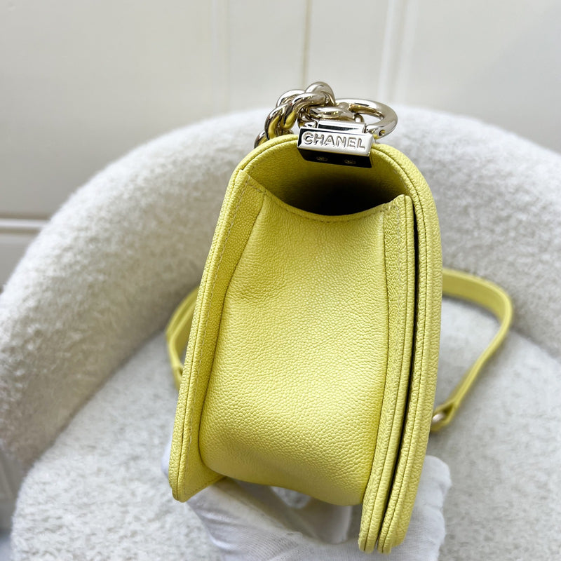 Chanel Small 20cm Boy Flap in Yellow Caviar and LGHW
