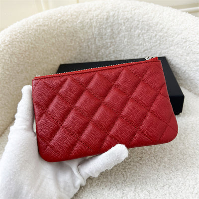 Chanel Classic Mini O-Case in Red Caviar LGHW