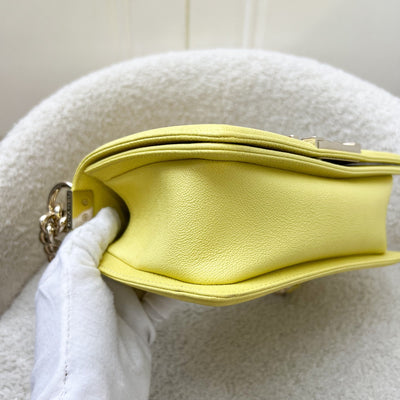 Chanel Small 20cm Boy Flap in Yellow Caviar and LGHW