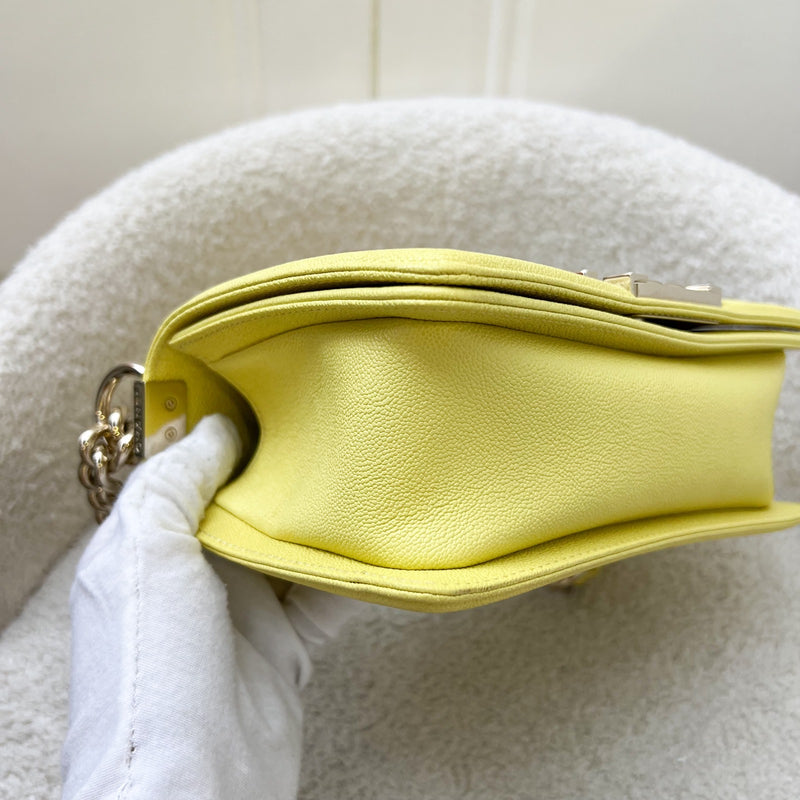 Chanel Small 20cm Boy Flap in Yellow Caviar and LGHW