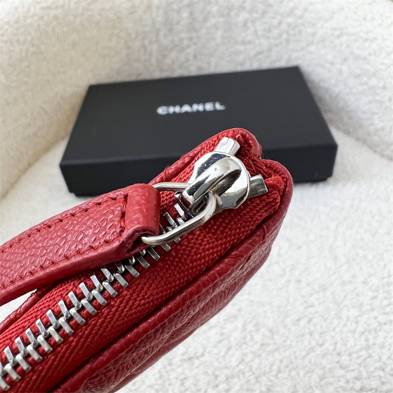 Chanel Classic Mini O-Case in Red Caviar LGHW