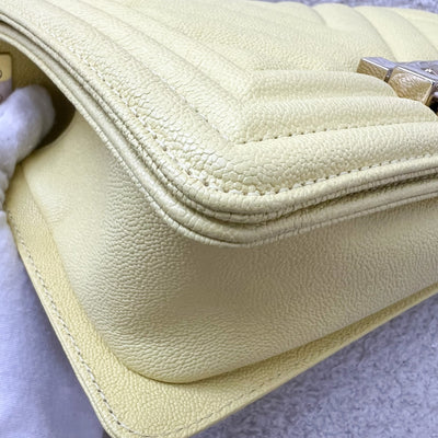 Chanel Small 20cm Boy Flap in Yellow Caviar and LGHW
