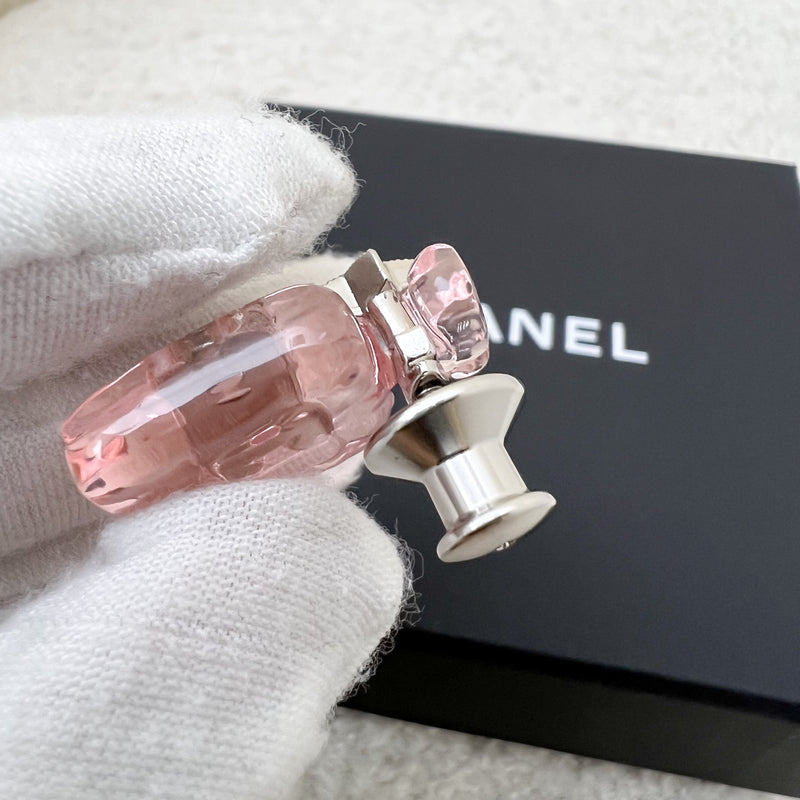Chanel 23S Perfume Bottle Brooch with Crystals in Pink Transparent Resin and SHW