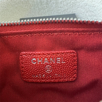 Chanel Classic Mini O-Case in Red Caviar LGHW