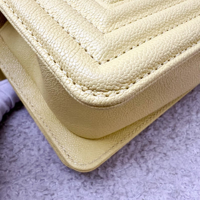Chanel Small 20cm Boy Flap in Yellow Caviar and LGHW