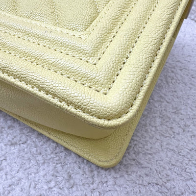 Chanel Small 20cm Boy Flap in Yellow Caviar and LGHW