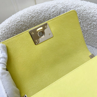 Chanel Small 20cm Boy Flap in Yellow Caviar and LGHW