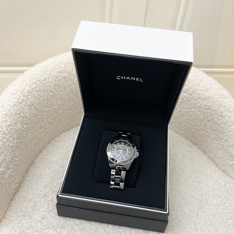 Chanel J12 Watch 38mm in White/Silver Dial with Black Ceramic Bracelet and 12.1 Automatic Movement (2 Extra Links)
