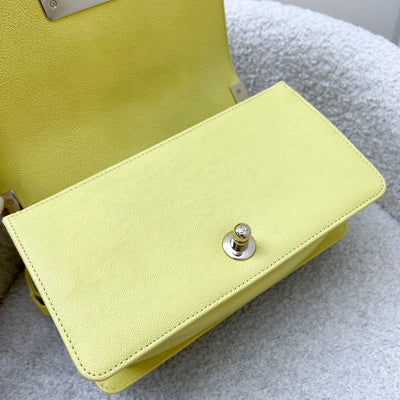 Chanel Small 20cm Boy Flap in Yellow Caviar and LGHW