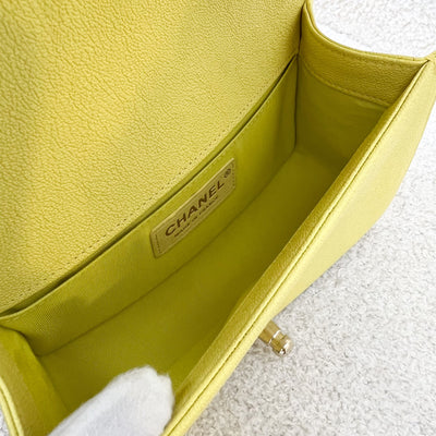 Chanel Small 20cm Boy Flap in Yellow Caviar and LGHW