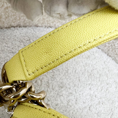 Chanel Small 20cm Boy Flap in Yellow Caviar and LGHW