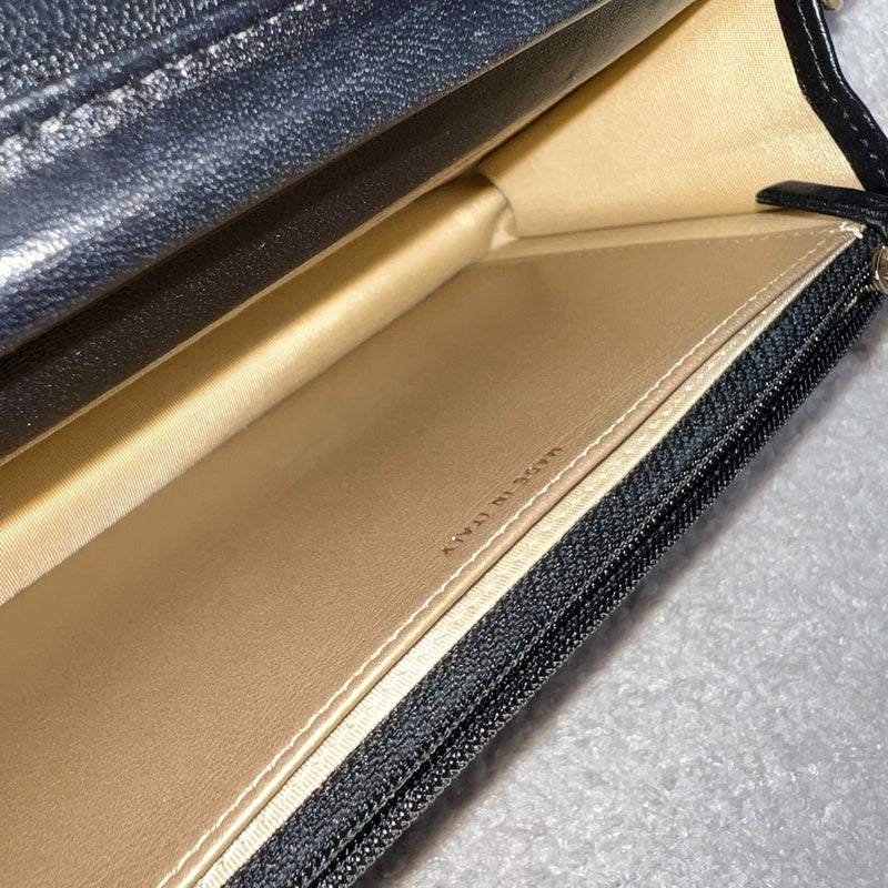 Chanel Pearl Crush Wallet on Chain WOC in Black Lambskin and AGHW (Model: AP1450)