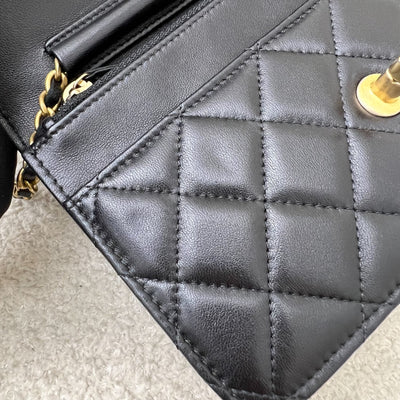Chanel Pearl Crush Wallet on Chain WOC in Black Lambskin and AGHW (Model: AP1450)