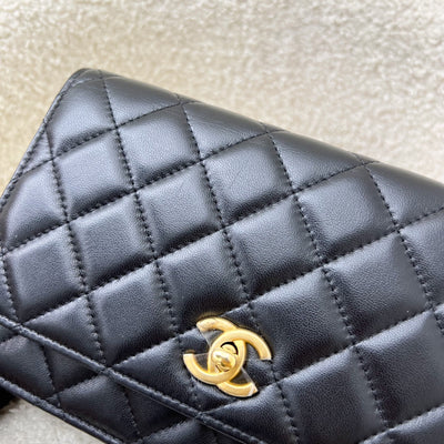 Chanel Pearl Crush Wallet on Chain WOC in Black Lambskin and AGHW (Model: AP1450)