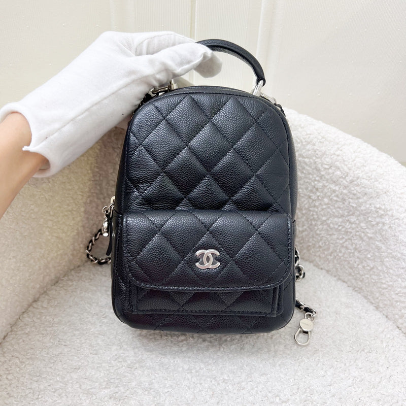 Chanel 24C Classic Mini Backpack in Black Caviar and SHW