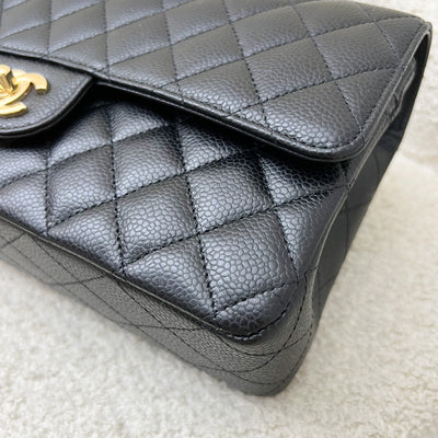 Chanel Medium Classic Flap CF in Black Caviar and GHW (Model: A01112)