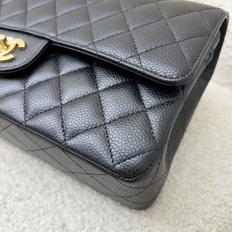 Chanel Medium Classic Flap CF in Black Caviar and GHW (Model: A01112)