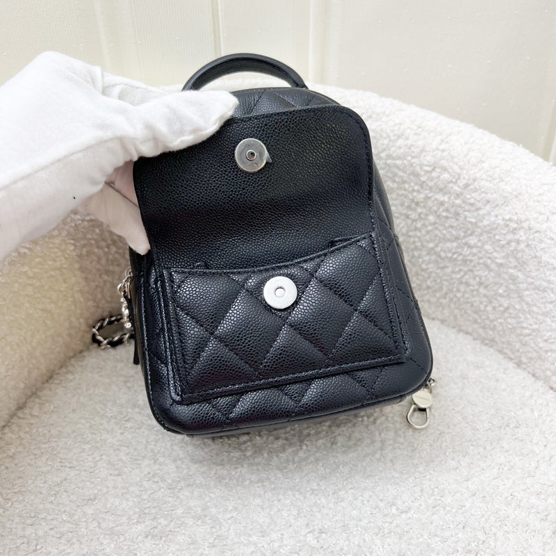 Chanel 24C Classic Mini Backpack in Black Caviar and SHW