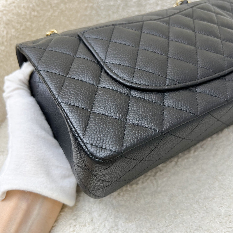 Chanel Medium Classic Flap CF in Black Caviar and GHW (Model: A01112)