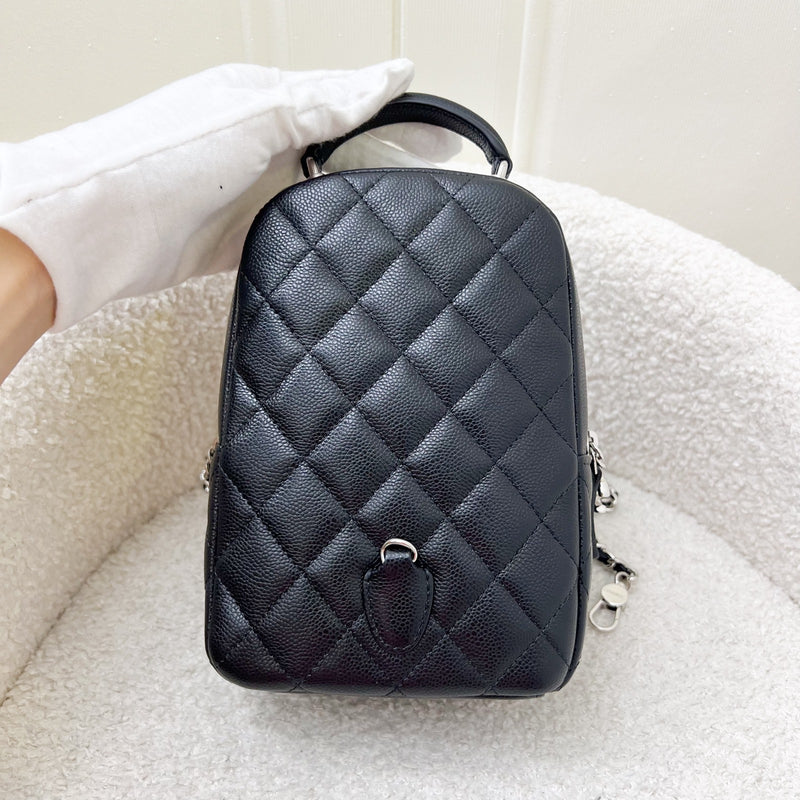 Chanel 24C Classic Mini Backpack in Black Caviar and SHW