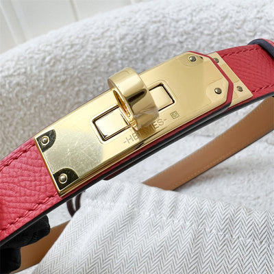 Hermes Kelly 18 Belt in Rouge Casaque Epsom Leather and GHW