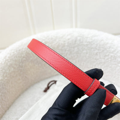 Hermes Kelly 18 Belt in Rouge Casaque Epsom Leather and GHW