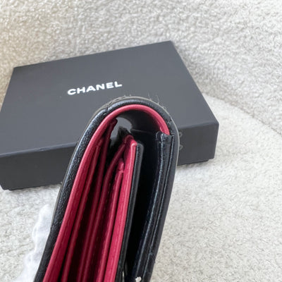 Chanel 19 Compact Trifold Wallet in Black Lambskin and AGHW