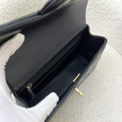 Chanel Top Handle Mini Rectangle Flap in Black Lambskin and LGHW