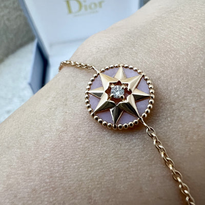 Dior Petite Rose des Vents Bracelet with Diamond and Pink Opal in 18K Pink Gold (Model: JRDV95003)