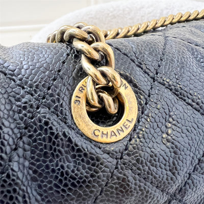 Chanel Seasonal Easy Caviar Jumbo Flap in Black Caviar and AGHW