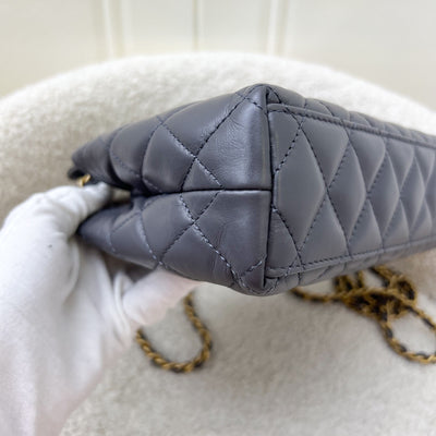 Chanel 23K Mini / Small Kelly Bag in Dark Grey Calfskin and AGHW