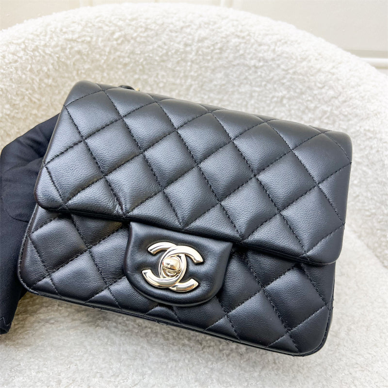 Chanel Classic Square Mini Flap in Black Lambskin and LGHW (Model: A35200)