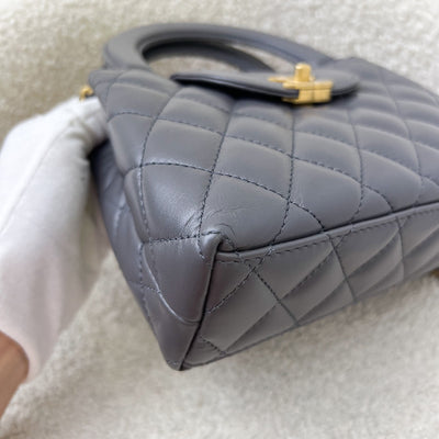 Chanel 23K Mini / Small Kelly Bag in Dark Grey Calfskin and AGHW