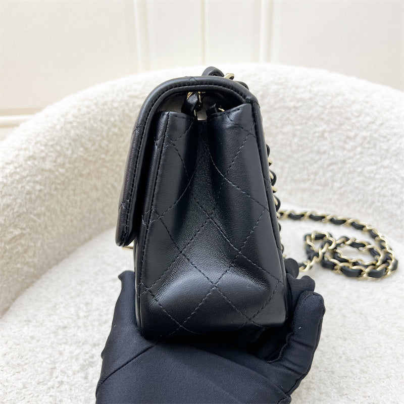 Chanel Classic Square Mini Flap in Black Lambskin and LGHW (Model: A35200)