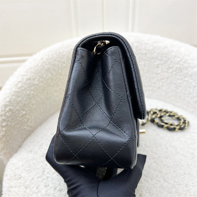 Chanel Classic Square Mini Flap in Black Lambskin and LGHW (Model: A35200)