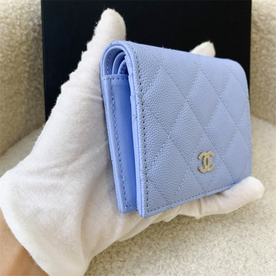 Chanel Bifold Compact Wallet in 23S Blue Caviar LGHW