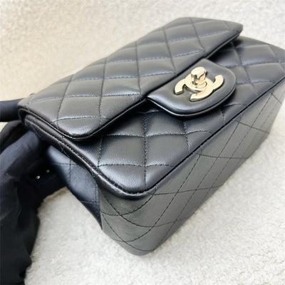 Chanel Classic Square Mini Flap in Black Lambskin and LGHW (Model: A35200)