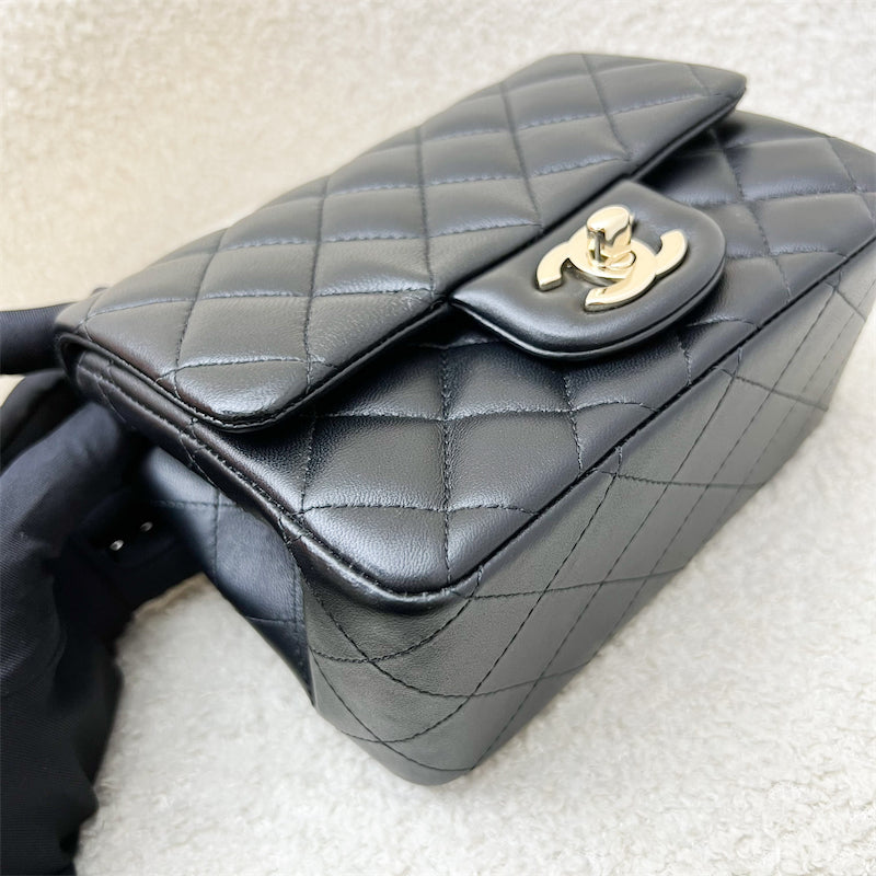 Chanel Classic Square Mini Flap in Black Lambskin and LGHW (Model: A35200)