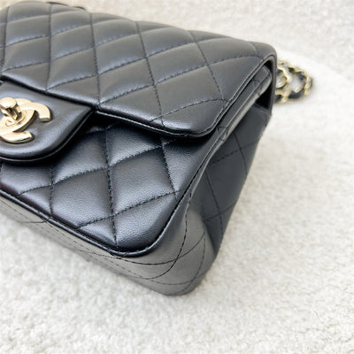Chanel Classic Square Mini Flap in Black Lambskin and LGHW (Model: A35200)
