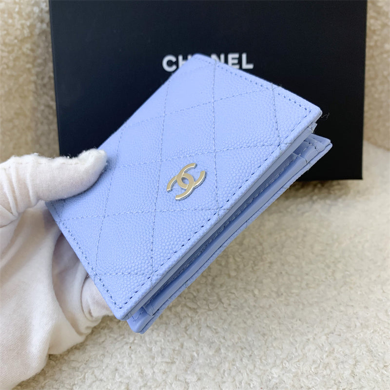 Chanel Bifold Compact Wallet in 23S Blue Caviar LGHW