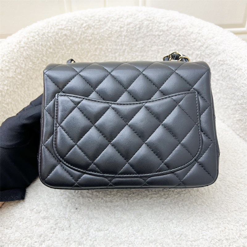 Chanel Classic Square Mini Flap in Black Lambskin and LGHW (Model: A35200)