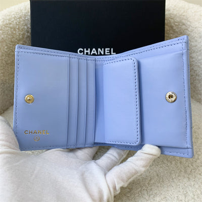 Chanel Bifold Compact Wallet in 23S Blue Caviar LGHW