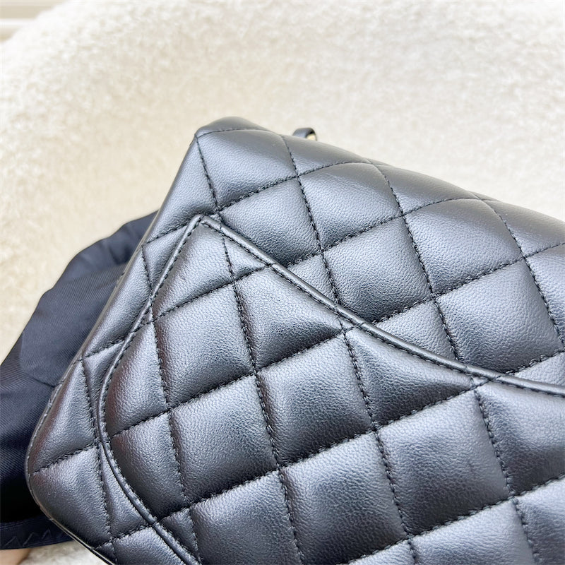 Chanel Classic Square Mini Flap in Black Lambskin and LGHW (Model: A35200)