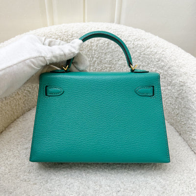 Hermes Mini Kelly Sellier 20 in Vert Verone Chevre Leather and GHW