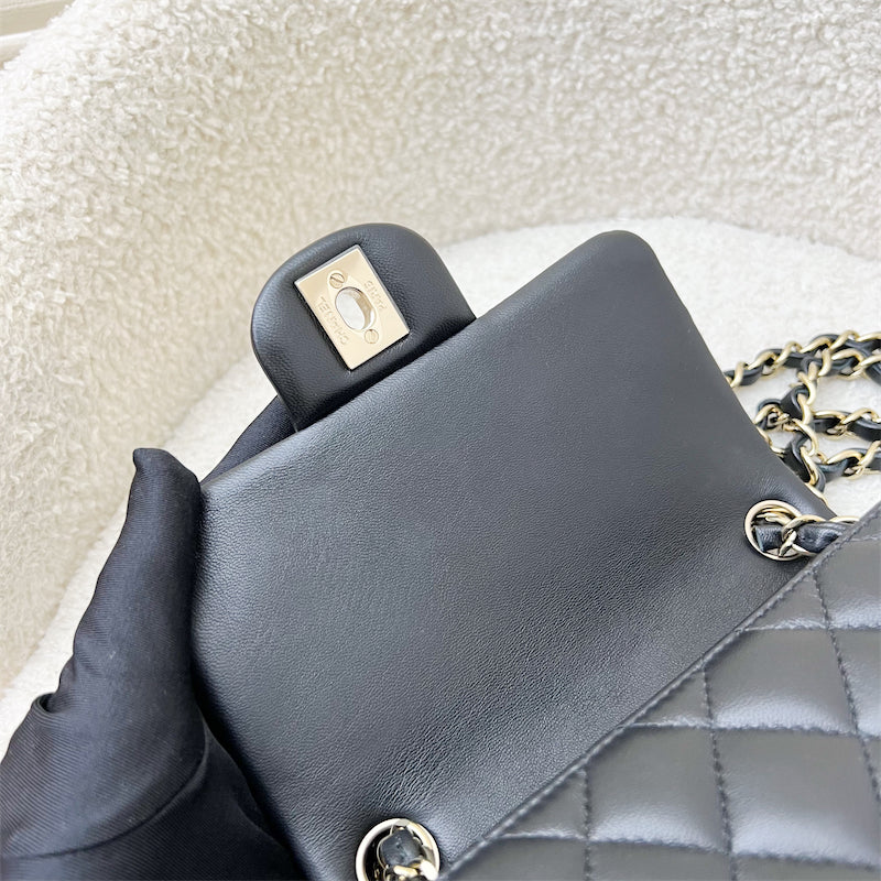 Chanel Classic Square Mini Flap in Black Lambskin and LGHW (Model: A35200)