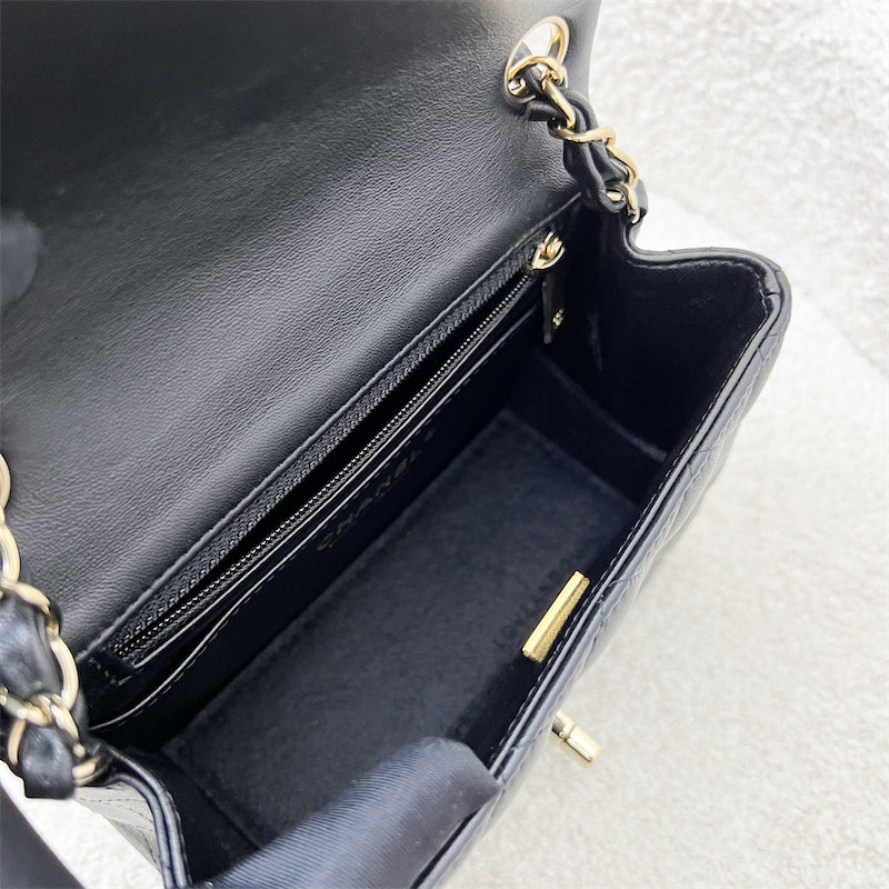 Chanel Classic Square Mini Flap in Black Lambskin and LGHW (Model: A35200)